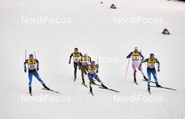 01.01.2016, Lenzerheide, Switzerland (SUI): Iivo Niskanen (FIN), Roman Furger (SUI), Sebastian Eisenlauer (GER), Renaud Jay (FRA), Andrew Young (GBR), Anssi Pentsinen (FIN), (l-r)  - FIS world cup cross-country, tour de ski, individual sprint, Lenzerheide (SUI). www.nordicfocus.com. © Felgenhauer/NordicFocus. Every downloaded picture is fee-liable.