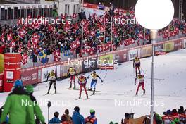 01.01.2016, Lenzerheide, Switzerland (SUI): Dario Cologna (SUI), Bernhard Tritscher (AUT), Martin Johnsrud Sundby (NOR), Ristomatti Hakola (FIN), Dominik Baldauf (AUT), Didrik Toenseth (NOR), (l-r)  - FIS world cup cross-country, tour de ski, individual sprint, Lenzerheide (SUI). www.nordicfocus.com. © Felgenhauer/NordicFocus. Every downloaded picture is fee-liable.