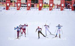 01.01.2016, Lenzerheide, Switzerland (SUI): Natalia Matveeva (RUS), Maiken Caspersen Falla (NOR), Hanna Kolb (GER), Sophie Caldwell (USA), Stina Nilsson (SWE), (l-r)  - FIS world cup cross-country, tour de ski, individual sprint, Lenzerheide (SUI). www.nordicfocus.com. © Felgenhauer/NordicFocus. Every downloaded picture is fee-liable.