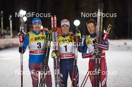 01.01.2016, Lenzerheide, Switzerland (SUI): Sergey Ustiugov (RUS), Federico Pellegrino (ITA), Finn Haagen Krogh (NOR), (l-r)  - FIS world cup cross-country, tour de ski, individual sprint, Lenzerheide (SUI). www.nordicfocus.com. © Felgenhauer/NordicFocus. Every downloaded picture is fee-liable.