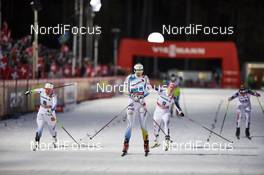 01.01.2016, Lenzerheide, Switzerland (SUI): Ida Ingemarsdotter (SWE), Stina Nilsson (SWE), Sadie Bjornsen (USA), (l-r)  - FIS world cup cross-country, tour de ski, individual sprint, Lenzerheide (SUI). www.nordicfocus.com. © Felgenhauer/NordicFocus. Every downloaded picture is fee-liable.