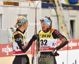 02.01.2016, Lenzerheide, Switzerland (SUI): Stefanie Boehler (GER), Nicole Fessel (GER), (l-r)  - FIS world cup cross-country, tour de ski, mass women, Lenzerheide (SUI). www.nordicfocus.com. © Felgenhauer/NordicFocus. Every downloaded picture is fee-liable.