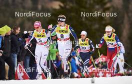 02.01.2016, Lenzerheide, Switzerland (SUI): Sadie Bjornsen (USA), Jessica Diggins (USA), Virginia De Martin Topranin (ITA), Ragnhild Haga (NOR), (l-r)  - FIS world cup cross-country, tour de ski, mass women, Lenzerheide (SUI). www.nordicfocus.com. © Felgenhauer/NordicFocus. Every downloaded picture is fee-liable.