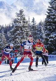 03.01.2016, Lenzerheide, Switzerland (SUI): Petter Northug (NOR), Didrik Toenseth (NOR), (l-r)  - FIS world cup cross-country, tour de ski, pursuit men, Lenzerheide (SUI). www.nordicfocus.com. © Felgenhauer/NordicFocus. Every downloaded picture is fee-liable.