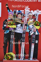 03.01.2016, Lenzerheide, Switzerland (SUI): Therese Johaug (NOR), Ingvild Flugstad Oestberg (NOR), Heidi Weng (NOR), (l-r) - FIS world cup cross-country, tour de ski, pursuit women, Lenzerheide (SUI). www.nordicfocus.com. © Felgenhauer/NordicFocus. Every downloaded picture is fee-liable.