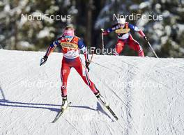 03.01.2016, Lenzerheide, Switzerland (SUI): Therese Johaug (NOR), Ingvild Flugstad Oestberg (NOR), (l-r)  - FIS world cup cross-country, tour de ski, pursuit women, Lenzerheide (SUI). www.nordicfocus.com. © Felgenhauer/NordicFocus. Every downloaded picture is fee-liable.
