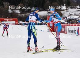 05.01.2016, Oberstdorf, Germany (GER): Alexey Poltoranin (KAZ), Sergey Ustiugov (RUS), (l-r)  - FIS world cup cross-country, tour de ski, individual sprint, Oberstdorf (GER). www.nordicfocus.com. © Felgenhauer/NordicFocus. Every downloaded picture is fee-liable.