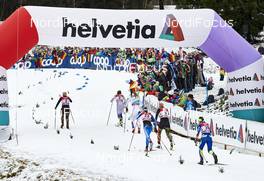 05.01.2016, Oberstdorf, Germany (GER): Sandra Ringwald (GER), Sophie Caldwell (USA), Stina Nilsson (SWE), Kerttu Niskanen (FIN), Denise Herrmann (GER), Anouk Faivre Picon (FRA), (l-r)  - FIS world cup cross-country, tour de ski, individual sprint, Oberstdorf (GER). www.nordicfocus.com. © Felgenhauer/NordicFocus. Every downloaded picture is fee-liable.