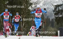 06.01.2016, Oberstdorf, Germany (GER): Stanislav Volzhentsev (RUS), Anssi Pentsinen (FIN), Karel Tammjarv (EST), (l-r)  - FIS world cup cross-country, tour de ski, mass men, Oberstdorf (GER). www.nordicfocus.com. © Felgenhauer/NordicFocus. Every downloaded picture is fee-liable.