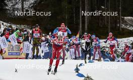 06.01.2016, Oberstdorf, Germany (GER): Hans Christer Holund (NOR), Alexander Legkov (RUS), (l-r)  - FIS world cup cross-country, tour de ski, mass men, Oberstdorf (GER). www.nordicfocus.com. © Felgenhauer/NordicFocus. Every downloaded picture is fee-liable.