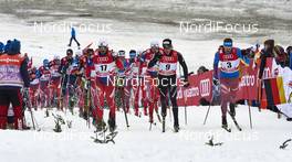 06.01.2016, Oberstdorf, Germany (GER): Hans Christer Holund (NOR), Dario Cologna (SUI), Sergey Ustiugov (RUS), (l-r)  - FIS world cup cross-country, tour de ski, mass men, Oberstdorf (GER). www.nordicfocus.com. © Felgenhauer/NordicFocus. Every downloaded picture is fee-liable.