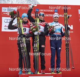 06.01.2016, Oberstdorf, Germany (GER): Dario Cologna (SUI), Alexey Poltoranin (KAZ), Francesco De Fabiani (ITA), (l-r) - FIS world cup cross-country, tour de ski, mass men, Oberstdorf (GER). www.nordicfocus.com. © Felgenhauer/NordicFocus. Every downloaded picture is fee-liable.