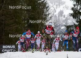 06.01.2016, Oberstdorf, Germany (GER): Andrey Larkov (RUS), Martin Jaks (CZE), Jonas Dobler (GER), Iivo Niskanen (FIN), Noah Hoffman (USA), (l-r)  - FIS world cup cross-country, tour de ski, mass men, Oberstdorf (GER). www.nordicfocus.com. © Felgenhauer/NordicFocus. Every downloaded picture is fee-liable.