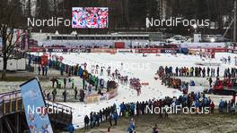 06.01.2016, Oberstdorf, Germany (GER): the first group passes the stadium   - FIS world cup cross-country, tour de ski, mass men, Oberstdorf (GER). www.nordicfocus.com. © Felgenhauer/NordicFocus. Every downloaded picture is fee-liable.