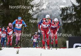 06.01.2016, Oberstdorf, Germany (GER): Martin Johnsrud Sundby (NOR), Sergey Ustiugov (RUS), Finn Haagen Krogh (NOR), Emil Iversen (NOR), (l-r)  - FIS world cup cross-country, tour de ski, mass men, Oberstdorf (GER). www.nordicfocus.com. © Felgenhauer/NordicFocus. Every downloaded picture is fee-liable.