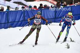 06.01.2016, Oberstdorf, Germany (GER): Monique Siegel (GER), Anouk Faivre Picon (FRA), (l-r)  - FIS world cup cross-country, tour de ski, mass women, Oberstdorf (GER). www.nordicfocus.com. © Felgenhauer/NordicFocus. Every downloaded picture is fee-liable.