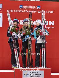 06.01.2016, Oberstdorf, Germany (GER): Ingvild Flugstad Oestberg (NOR), Therese Johaug (NOR), Heidi Weng (NOR), (l-r) - FIS world cup cross-country, tour de ski, mass women, Oberstdorf (GER). www.nordicfocus.com. © Felgenhauer/NordicFocus. Every downloaded picture is fee-liable.