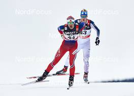 08.01.2016, Cortina-Toblach, Italy (ITA): Hans Christer Holund (NOR), Erik Bjornsen (USA), (l-r)  - FIS world cup cross-country, tour de ski, 10km men, Cortina-Toblach (ITA). www.nordicfocus.com. © Felgenhauer/NordicFocus. Every downloaded picture is fee-liable.