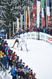 08.01.2016, Cortina-Toblach, Italy (ITA): Iivo Niskanen (FIN), Jonas Dobler (GER), Carl Quicklund (SWE), (l-r)  - FIS world cup cross-country, tour de ski, 10km men, Cortina-Toblach (ITA). www.nordicfocus.com. © Felgenhauer/NordicFocus. Every downloaded picture is fee-liable.