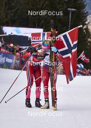 10.01.2016, Val di Fiemme, Italy (ITA): Ingvild Flugstad Oestberg (NOR), Therese Johaug (NOR), (l-r)  - FIS world cup cross-country, tour de ski, final climb women, Val di Fiemme (ITA). www.nordicfocus.com. © Felgenhauer/NordicFocus. Every downloaded picture is fee-liable.