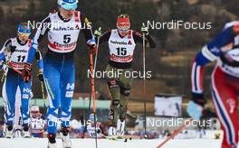 09.01.2016, Val di Fiemme, Italy (ITA): Laura Mononen (FIN), Denise Herrmann (GER), (l-r)  - FIS world cup cross-country, tour de ski, mass women, Val di Fiemme (ITA). www.nordicfocus.com. © Felgenhauer/NordicFocus. Every downloaded picture is fee-liable.