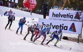 16.01.2016, Planica, Slovenia (SLO): Karri Hakala (FIN), Alexander Wolz (GER), Alexander Panzhinskiy (RUS), Baptiste Gros (FRA), (l-r)  - FIS world cup cross-country, individual sprint, Planica (SLO). www.nordicfocus.com. © Felgenhauer/NordicFocus. Every downloaded picture is fee-liable.