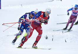 17.01.2016, Planica, Slovenia (SLO): Baptiste Gros (FRA), Eirik Brandsdal (NOR), (l-r)  - FIS world cup cross-country, team sprint, Planica (SLO). www.nordicfocus.com. © Felgenhauer/NordicFocus. Every downloaded picture is fee-liable.