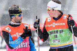 23.01.2016, Nove Mesto, Czech Republic (CZE): Romain Burgat of Salomon and Andrew Musgrave (GBR) - FIS world cup cross-country, 15km men, Nove Mesto (CZE). www.nordicfocus.com. © Rauschendorfer/NordicFocus. Every downloaded picture is fee-liable.