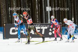 24.01.2016, Nove Mesto, Czech Republic (CZE): Anne Kylloenen (FIN), Denise Herrmann (GER), Ingvild Flugstad Oestberg (NOR), Evelina Settlin (SWE), (l-r)  - FIS world cup cross-country, 4x5km women, Nove Mesto (CZE). www.nordicfocus.com. © Rauschendorfer/NordicFocus. Every downloaded picture is fee-liable.