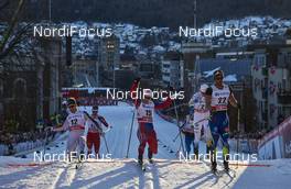 03.02.2016, Drammen, Norway (NOR): Simeon Hamilton (USA), Even Northug (NOR), Richard Jouve (FRA), (l-r)  - FIS world cup cross-country, individual sprint, Drammen (NOR). www.nordicfocus.com. © Felgenhauer/NordicFocus. Every downloaded picture is fee-liable.