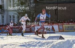 03.02.2016, Drammen, Norway (NOR): Sindre Bjoernestad Skar (NOR), Johan Edin (SWE), Alexander Panzhinskiy (RUS), (l-r)  - FIS world cup cross-country, individual sprint, Drammen (NOR). www.nordicfocus.com. © Felgenhauer/NordicFocus. Every downloaded picture is fee-liable.