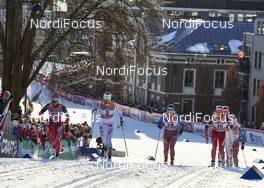 03.02.2016, Drammen, Norway (NOR): Astrid Uhrenholdt Jacobsen (0), Ida Ingemarsdotter (SWE), Evgenia Shapovalova (RUS), Maiken Caspersen Falla (NOR), (l-r)  - FIS world cup cross-country, individual sprint, Drammen (NOR). www.nordicfocus.com. © Felgenhauer/NordicFocus. Every downloaded picture is fee-liable.