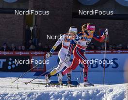 03.02.2016, Drammen, Norway (NOR): Ida Ingemarsdotter (SWE), Maiken Caspersen Falla (NOR), (l-r)  - FIS world cup cross-country, individual sprint, Drammen (NOR). www.nordicfocus.com. © Felgenhauer/NordicFocus. Every downloaded picture is fee-liable.