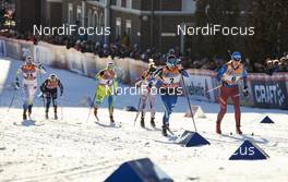 03.02.2016, Drammen, Norway (NOR): Linn Soemskar (SWE), Nika Razinger (SLO), Krista Parmakoski (FIN), Natalia Matveeva (RUS), (l-r)  - FIS world cup cross-country, individual sprint, Drammen (NOR). www.nordicfocus.com. © Felgenhauer/NordicFocus. Every downloaded picture is fee-liable.