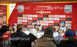07.02.2016, Oslo, Norway (NOR): Ingvild Flugstad Oestberg (NOR), Therese Johaug (NOR), Anne Kylloenen (FIN) (l-r)  - FIS world cup cross-country, mass women, Oslo (NOR). www.nordicfocus.com. © Felgenhauer/NordicFocus. Every downloaded picture is fee-liable.
