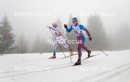 07.02.2016, Oslo, Norway (NOR): (l-r) Elin Mohlin (SWE) and Daria Storozhilova (RUS) - FIS world cup cross-country, mass women, Oslo (NOR). www.nordicfocus.com. © Laiho/NordicFocus. Every downloaded picture is fee-liable.