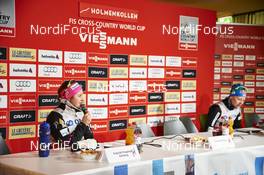 07.02.2016, Oslo, Norway (NOR): Ingvild Flugstad Oestberg (NOR), Anne Kylloenen (FIN), (l-r)  FIS press conference - FIS world cup cross-country, mass women, Oslo (NOR). www.nordicfocus.com. © Felgenhauer/NordicFocus. Every downloaded picture is fee-liable.