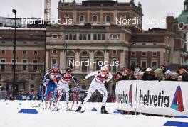 11.02.2016, Stockholm, Sweden (SWE): Anne Kylloenen (FIN), Sophie Caldwell (USA), Jennie Oeberg (SWE), (l-r)  - FIS world cup cross-country, individual sprint, Stockholm (SWE). www.nordicfocus.com. © Felgenhauer/NordicFocus. Every downloaded picture is fee-liable.