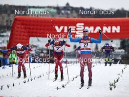 11.02.2016, Stockholm, Sweden (SWE): Petter Northug (NOR), Ola Vigen Hattestad (NOR), Nikita Kriukov (RUS), (l-r)  - FIS world cup cross-country, individual sprint, Stockholm (SWE). www.nordicfocus.com. © Felgenhauer/NordicFocus. Every downloaded picture is fee-liable.