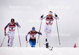 11.02.2016, Stockholm, Sweden (SWE): Sophie Caldwell (USA), Anne Kylloenen (FIN), Jennie Oeberg (SWE), (l-r)  - FIS world cup cross-country, individual sprint, Stockholm (SWE). www.nordicfocus.com. © Felgenhauer/NordicFocus. Every downloaded picture is fee-liable.