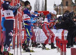 11.02.2016, Stockholm, Sweden (SWE): Lucas Chanavat (FRA), Petter Northug (NOR), (l-r)  - FIS world cup cross-country, individual sprint, Stockholm (SWE). www.nordicfocus.com. © Felgenhauer/NordicFocus. Every downloaded picture is fee-liable.