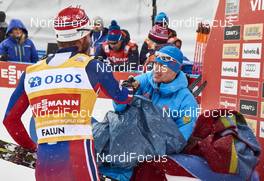 13.02.2016, Falun, Sweden (SWE): Martin Johnsrud Sundby (NOR), Maxim Vylegzhanin (RUS), (l-r)  - FIS world cup cross-country, 10km men, Falun (SWE). www.nordicfocus.com. © Felgenhauer/NordicFocus. Every downloaded picture is fee-liable.