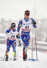 13.02.2016, Falun, Sweden (SWE): Jean Marc Gaillard (FRA), Valentin Chauvin (FRA), (l-r)  - FIS world cup cross-country, 10km men, Falun (SWE). www.nordicfocus.com. © Felgenhauer/NordicFocus. Every downloaded picture is fee-liable.