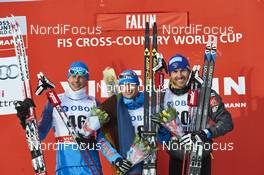 13.02.2016, Falun, Sweden (SWE): Alexander Bessmertnykh (RUS), Maxim Vylegzhanin (RUS), Maurice Manificat (FRA), (l-r) - FIS world cup cross-country, 10km men, Falun (SWE). www.nordicfocus.com. © Felgenhauer/NordicFocus. Every downloaded picture is fee-liable.