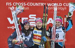 13.02.2016, Falun, Sweden (SWE): Heidi Weng (NOR), Therese Johaug (NOR), Ingvild Flugstad Oestberg (NOR), (l-r) - FIS world cup cross-country, 5km women, Falun (SWE). www.nordicfocus.com. © Felgenhauer/NordicFocus. Every downloaded picture is fee-liable.