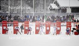 20.02.2016, Lahti, Finland (FIN): Therese Johaug (NOR), Heidi Weng (NOR), Astrid Uhrenholdt Jacobsen (NOR), Sadie Bjornsen (USA), Stina Nilsson (SWE), Anne Kylloenen (FIN), (l-r)  - FIS world cup cross-country, individual sprint, Lahti (FIN). www.nordicfocus.com. © Felgenhauer/NordicFocus. Every downloaded picture is fee-liable.