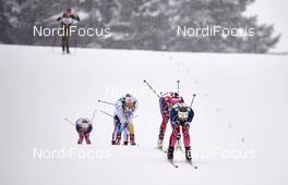 20.02.2016, Lahti, Finland (FIN): Hanna Falk (SWE), Maiken Caspersen Falla (NOR), Ingvild Flugstad Oestberg (NOR), (l-r)  - FIS world cup cross-country, individual sprint, Lahti (FIN). www.nordicfocus.com. © Felgenhauer/NordicFocus. Every downloaded picture is fee-liable.