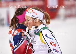 20.02.2016, Lahti, Finland (FIN): Maiken Caspersen Falla (NOR), Hanna Falk (SWE), (l-r)  - FIS world cup cross-country, individual sprint, Lahti (FIN). www.nordicfocus.com. © Felgenhauer/NordicFocus. Every downloaded picture is fee-liable.