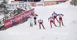 20.02.2016, Lahti, Finland (FIN): Emil Joensson (SWE), Dominik Baldauf (AUT), Finn Haagen Krogh (NOR), Eirik Brandsdal (NOR), Emil Iversen (NOR), (l-r)  - FIS world cup cross-country, individual sprint, Lahti (FIN). www.nordicfocus.com. © Felgenhauer/NordicFocus. Every downloaded picture is fee-liable.