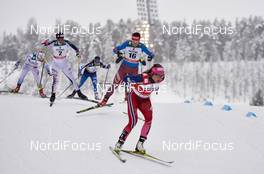 20.02.2016, Lahti, Finland (FIN): Jessica Diggins (USA), Evgenia Shapovalova (RUS), Maiken Caspersen Falla (NOR), (l-r)  - FIS world cup cross-country, individual sprint, Lahti (FIN). www.nordicfocus.com. © Felgenhauer/NordicFocus. Every downloaded picture is fee-liable.
